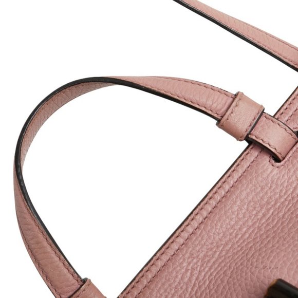 GUCCI Pink Leather Bamboo Shoulder Bag - Picture 11 of 15